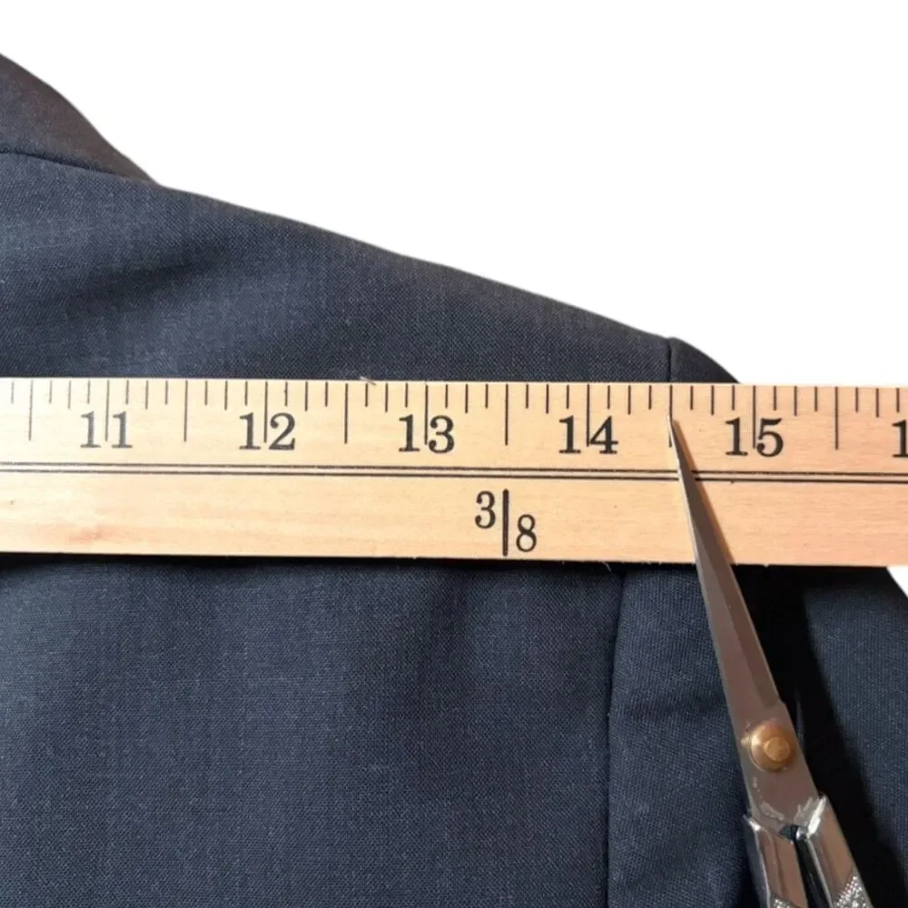 Theory Gabe B Tailor Stretch Wool Blazer Size 2 Dark Gray Single Button EUC